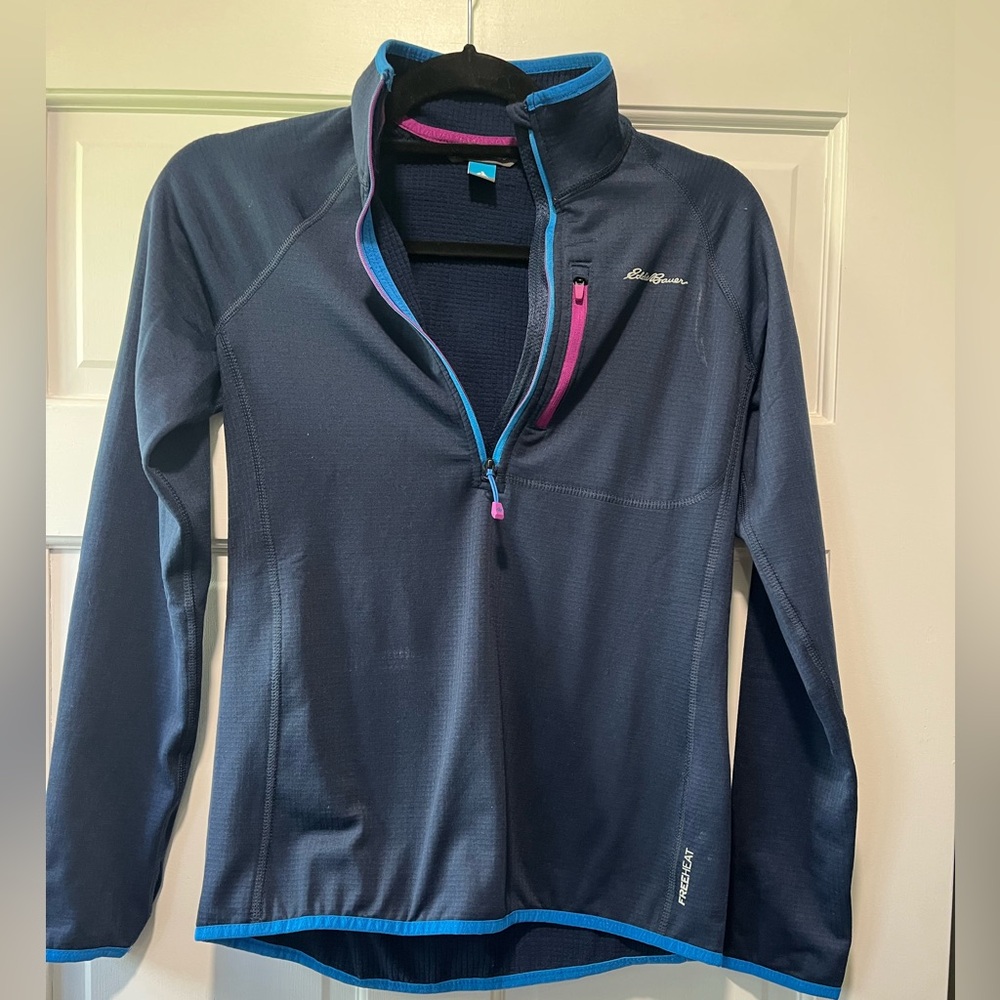 Eddie Bauer Navy Quarter-Zip Base Layer